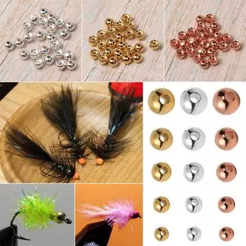High Quality Tungsten Beads Fly Tying Material Tungsten Alloy Slotted Bead Copper-2.0mm