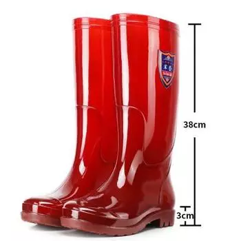 High Quality Unisex Rain Boots Tall Knee-Height Gumboots Neoprene Insole Anti-Slip Rubber Fabric Lining Wholesale Wellies Adults 40 чёрный