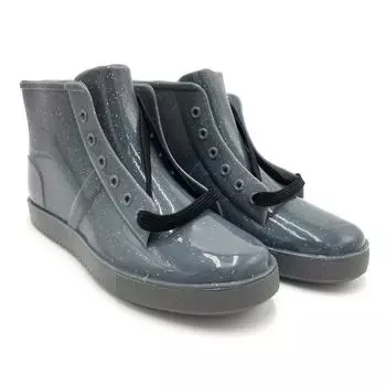 High Quality Waterproof Women Rainboots Spring Autumn Platform Ankle Boots Rain Leather Boots Lace-up Shoes Z461 35 5 серый