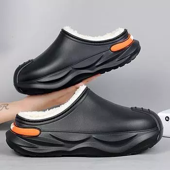 High Quality Winter Men s Warm Slippers Cotton Slippers Outdoor Indoor Warm Shoes Non-slip Mens Home Bedroom Plush Warm Slippers 38-39 бежевый