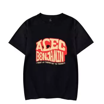 High Quality Women Men T-shirts Alec Benjamin Print Tshirt Summer Casual Woman Man Clothing Fashion T Shirts XS чёрный