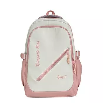 High School Girls Good-looking Niche Style Large Capacity Spine Protection Burden Reduction Korean Style Preppy Style Ins Style Design Niche Style Pink [send glasses dog pendant]]