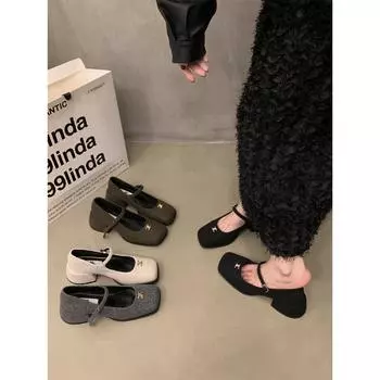 High Sense~ Туфли Мэри Джейн женские с золотой пряжкой и лоферами, весеннее платье, 5 см, маленькие кожаные туфли 35 коричневый