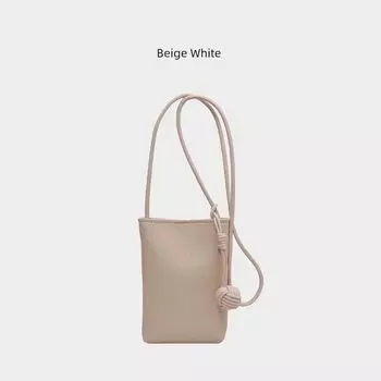 High Sense Western Style Mobile Phone Bag Women Shoulder 2025 New Summer Mini Small Bag Walking Key Bag Shoulder Bag Beige