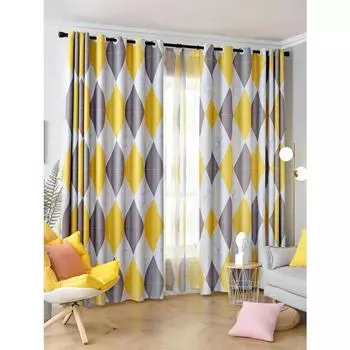 High Shading Curtain With a Leaf Print Curtain For Living Room Bedroom Curtains W100xH130&Rod Pocket розовый