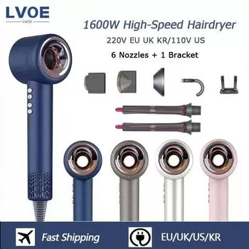 High Speed Anion Hair Dryers Wind Speed 65m/s 1600W 110000 Rpm Professional Hair Care Quick Drye Negative Ion Hair dryer us