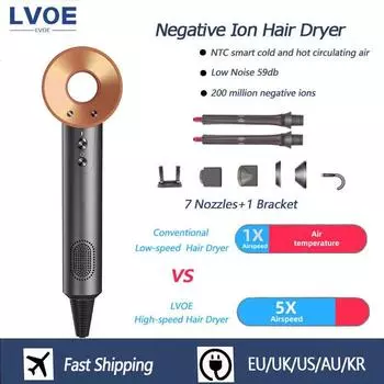 High-Speed Hair Dryer High-Power Negative Ion Hairdryers For Home Hair Salons Hair Care Hot/Cold Air Blow Dryer Free Shipping EU