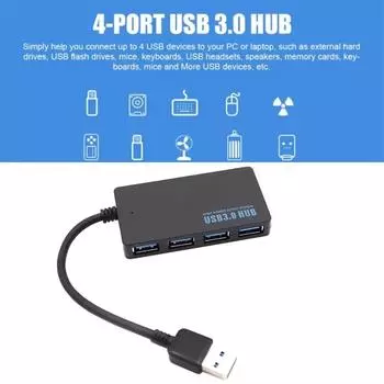 High-speed Usb 3.0 Hub Multi Usb Splitter 4-port Multiple Expander Adapter Computer Accessories For Laptop Pc