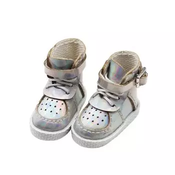 High Street Fashion 1/12 Bjd Кукольная обувь Кроссовки 1/12 Bjd Повседневная обувь Детские подарки серебряный