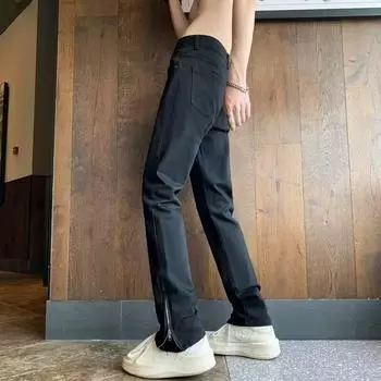 High Street Jeans Весна и Осень Мужские Премиум Брюки на Молнии S чёрный