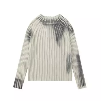 High Street Paint Graffiti Old Slim Fit вязаные свитера Ins Lazy Style вязаный свитер 2024 новые модные топы пуловеры M покинуть белый