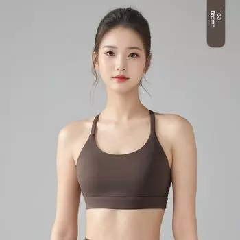 High-Strength Bubble Wrap Yoga Clothes Underwear Beautiful Back Women s Push-up Quick-Dry Breathable Vest Sports Workout Bra Outwear Tea Brown XL