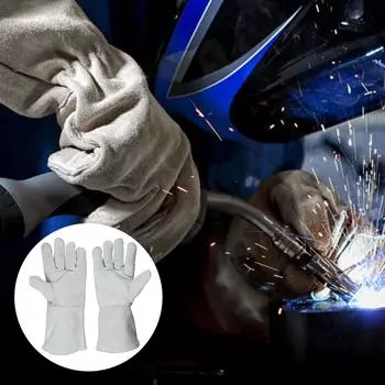 Высокопрочные перчатки для сварки, прихватки для кастрюль, термостойкая и износостойкая кожа для духовки, гриля, барбекю, печи, плиты, камина