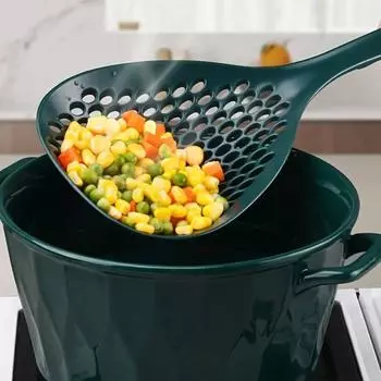 High temperature resistant large slotted spoon, kitchen ladle, pasta strainer оранжевый