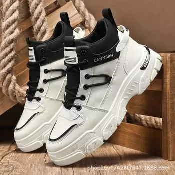 High top 2024 autumn British style tooling Martin boots medium top sports casual trendy shoes casual shoes versatile outdoor shoes 39 жёлтый