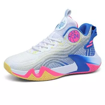 High Top Basketball Shoes New Flying Nets Youth Sports Shoes PU Sole Basketball Shoes 43 зелёный