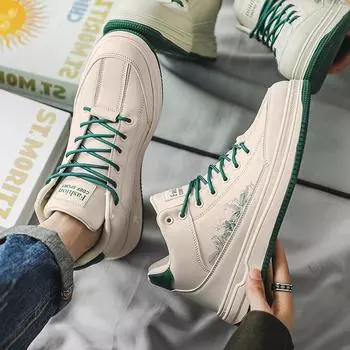 High-top board shoes autumn and winter new student platform heightening retro sports shoes casual shoes teenage men s shoes 39