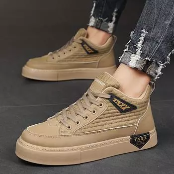 High-top board shoes men s autumn new platform sports casual shoes men s trend retro flat white shoes men s shoes 39