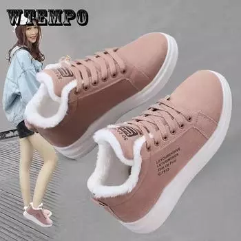 High Top Cotton Shoes for Women with Plush Sports, Thick and Warm Winter, Versatile Student Casual Shoes 35
