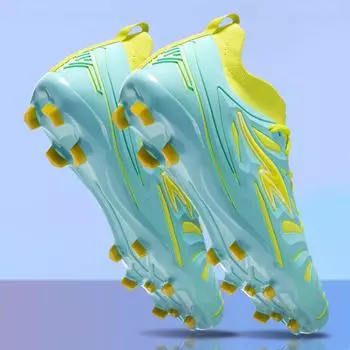 High-top football shoes 2025 summer new fly-woven breathable long nail shoes 2025 large size broken nail football shoes 35