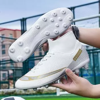 High-top football shoes, boys and girls, teenagers, broken nails, training shoes, adults, professional long nails, football shoes, large size. 32