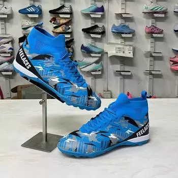 High-top football shoes, broken nails, artificial turf nails, leather feet, boys and girls, teenagers, students, training shoes 35