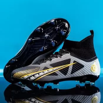 High-top football shoes men and women children broken nails lawn AG long nails student training game shoes large size 33