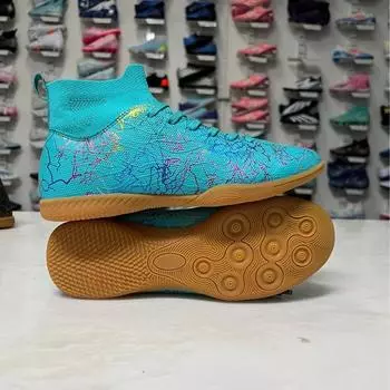 High-top football shoes men s camouflage breathable student professional training flat-soled sneakers popular football shoes 35