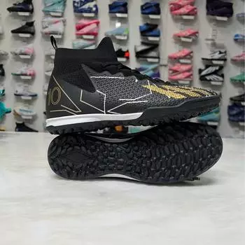 High-top football shoes men s flying woven breathable school professional training long spike shoes assassin broken nail football shoes 35