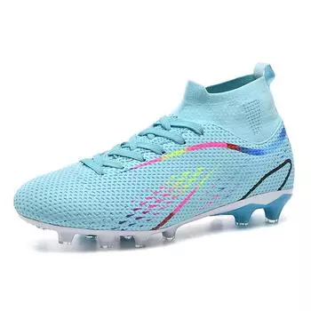 High-top football shoes tf broken nails artificial turf AG nails leather feet men and women children and adolescents training shoes 33