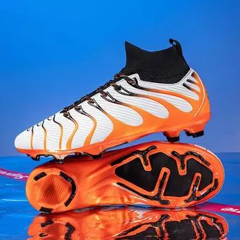 High-top football training spikes men s youth long nails AG broken nails TF artificial grass sneakers 35