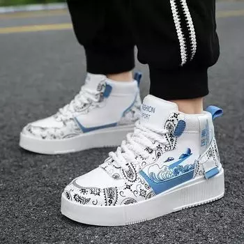 Высокие кроссовки Hombre Zapatos на осень, повседневные кроссовки, модные универсальные кроссовки для пар, дышащая обувь с толстой подошвой 31