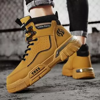 High-top Martin boots new thick-soled breathable trend retro casual tooling short boots medium-top British men s shoes 39