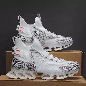 Высокие мужские кроссовки Blade High Street Sock Leisure Trendy Shoes Men Shock Absorbing Walking Shoes Men Shoes Breathable 39