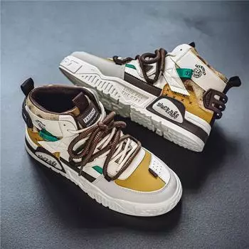 High-top men s shoes 2024 autumn new trend niche casual versatile youth sports platform flat shoes spot 39
