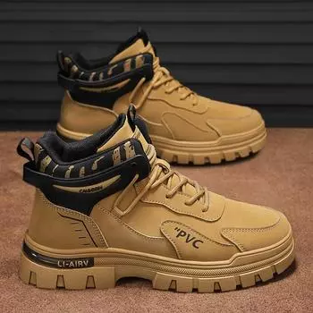 High-top men s shoes 2024 autumn new tooling style outdoor mountaineering winter Martin boots men s trend leather boots men s 39