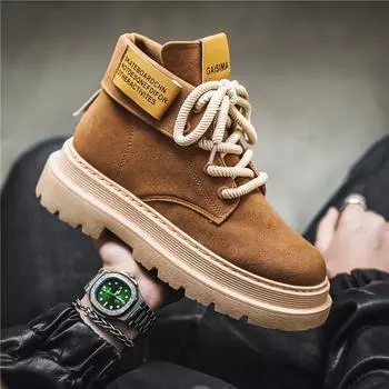 High-top men s shoes 2024 winter new sports and leisure men s retro high-end tooling American platform Martin boots 39