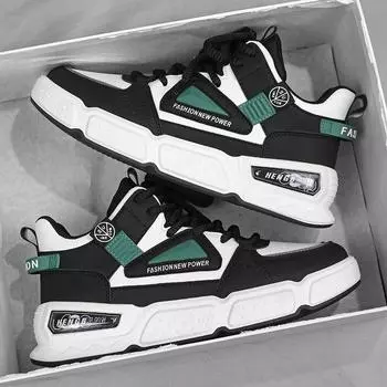 High-top Men s Shoes 2025 New Summer Thick-soled Casual Sneakers, Trendy, Versatile and Anti-slip Men s Basketball Sports Shoes 39 чёрный