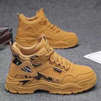 High-top men s shoes autumn and winter 2024 new casual trend outdoor sports wear-resistant leather surface Martin tooling boots men 39