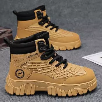 High-top men s shoes autumn trend leisure sports heightening rhubarb Martin boots men s 2024 new locomotive tooling boots 39