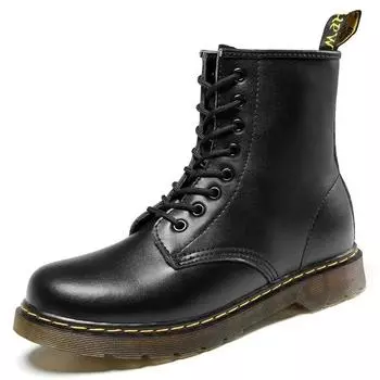 High Top Men s Shoes Classic Leather Boots Fashion Black Ankle Boots Outdoor Motorcycle Breathable Boots Women s Boot Size 35