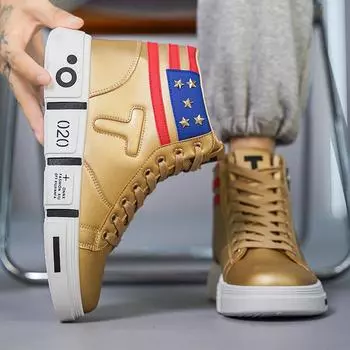 High top non-slip shoes men autumn new increase thick soled men s shoes student trend all casual sports shoes 39