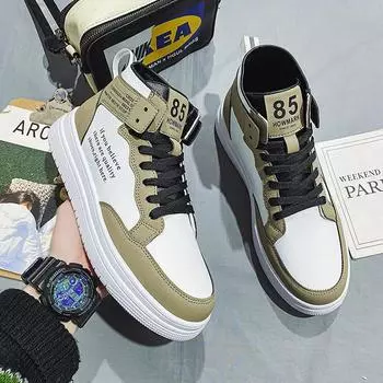 High-top shoes men s 2024 new sports winter men s shoes casual casual basketball trendy shoes youth thick baseplate shoes 39