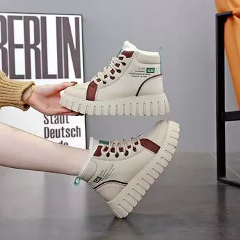 Высокие туфли женские хлопковые туфли на платформе новые осенне-зимние бархатные теплые туфли для отдыха и путешествий папы женские туфли WS 35 чёрный