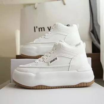 High-top shoes women s new little white shoes casual shoes student Korean version versatile sports shoes women s thick-soled heightening board shoes w 35