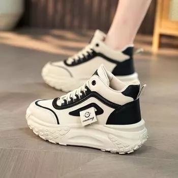 High-top shoes women s shoes versatile dad shoes foreign fashion high-end board shoes sports and leisure shoes 35