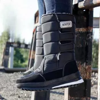High Top Snow Boots for Men Warm Cold Proof Winter Shoes Man Anti Slip Fur Thick Plush Fashion Quality Brands Cotton Shoe Work 36