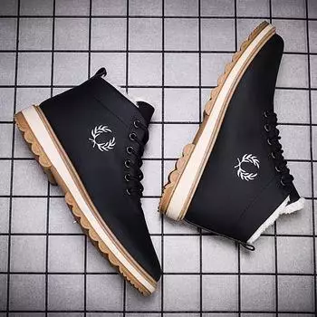 High-top snow boots men s autumn new versatile cotton piled thickened warm cotton shoes Korean version casual tooling shoes tide 39