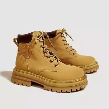 High Top Women s Boots Leather Shoes for Women Fashion Motorcycle Ankle Boots For women Platform Designer Shoe Female Short Boot 35 коричневый