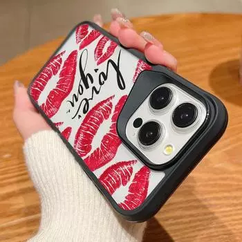 Высокопрозрачный противоударный чехол из акрила для iPhone 16 Plus 15 14 13 Pro Max, с рисунком «Поцелуй», однотонный, с мягкими краями, тонкий, жесткий чехол-накладка iPhone 16 чёрный